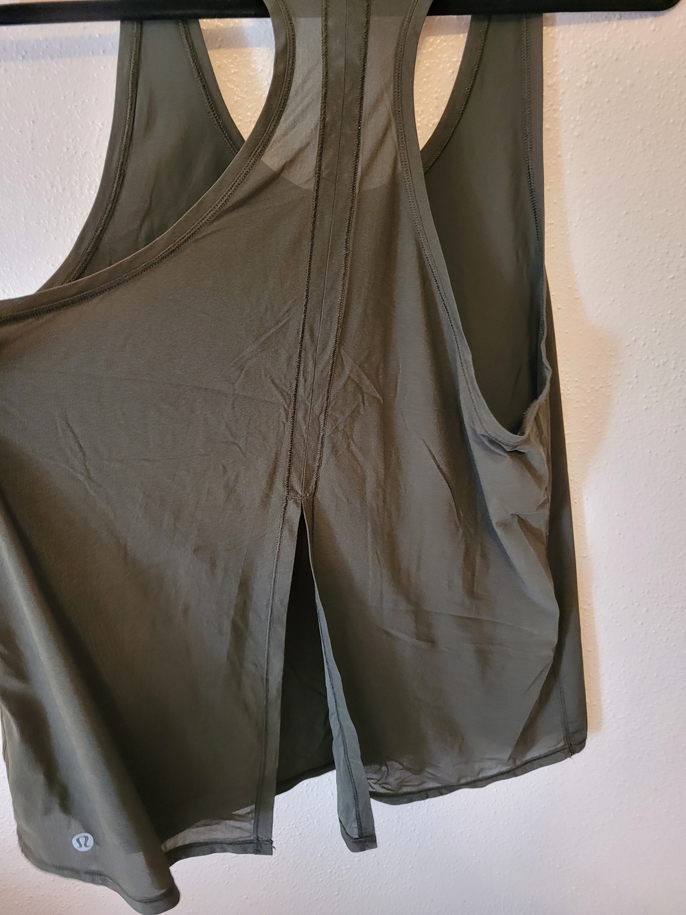 Lululemon Mesh Olive Green Racerback Tank Top - Picture 3 of 4